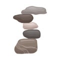 Stones of different sizes are folded into the tower. Vector illustration on white background. Royalty Free Stock Photo