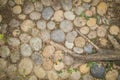 Stones, grass and plant root on ground, used as Background and Texture. Royalty Free Stock Photo