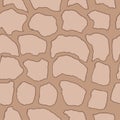 Stones handdrawn seamless brown pattern. Vector illustration. Royalty Free Stock Photo