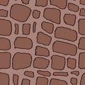 Stones handdrawn seamless brown pattern. Vector illustration. Royalty Free Stock Photo