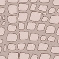 Stones handdrawn seamless brown pattern. Vector illustration. Royalty Free Stock Photo