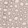 Stones handdrawn seamless brown pattern. Vector illustration. Royalty Free Stock Photo