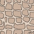 Stones handdrawn seamless brown pattern. Vector illustration. Royalty Free Stock Photo