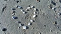 Stones heart on the beach