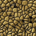stones irregular mosaic pattern texture seamless background - pavement yellow ocher gold natural colored pieces