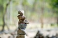 Stones that are laid against each other are like unity and teamwork.Team concept With copy space Royalty Free Stock Photo