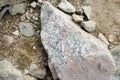 Stones lying on the ground in the mountains.