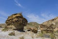 Stones and mountains in the desert