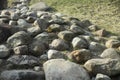 Stones in park. Slide of stones. Artificial waterfall Royalty Free Stock Photo