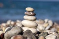 Stones and pebbles stack, harmony and balance, one stone cairn on seacoast Royalty Free Stock Photo