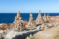 Stones Piled on Each Other near Coastline: Rocks and Cliffs near Sea Royalty Free Stock Photo