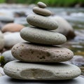 The stones are polished and rounded, suggesting they are river rocks Royalty Free Stock Photo