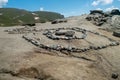 Stones positioned in spiral, near the Romanian Sphinx, in Carpathian Mountains, Bucegi Natural Park, Romania