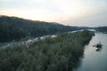 Rough course of the river in the city of Chernivtsi. View from the bridge. Royalty Free Stock Photo