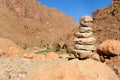 Stones pyramid in Todgha Gorge. Morocco Royalty Free Stock Photo