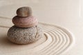 Stones on sand, japanese meditation zen garden Royalty Free Stock Photo