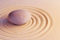 Stones on sand, japanese meditation zen garden