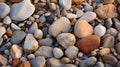 stones scattered along the shoreline