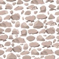 Stones seamless pattern. Set of cobblestones.