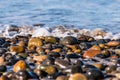 Stones at Shoreline at South Carlsbad State Beach Royalty Free Stock Photo
