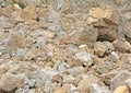 stones and solid rock of a landslip Royalty Free Stock Photo