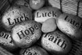 Stones Souvenirs Peace Hope Luck Faith English Hebrew