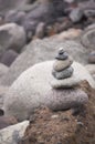 Stones stacked near the seashore Royalty Free Stock Photo