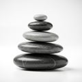 Stones stacked vertically each decreasing in size from bottom Royalty Free Stock Photo