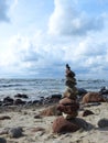 Stones tower near Baltic sea, Lithuania