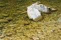 The stones under the pond, close-up as a background. Royalty Free Stock Photo
