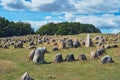 Stones at Viking Graveyard Lindholm Hoje in northern Denmark