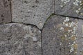 The stones in the wall fit perfectly to each other in the prehistoric Incas fertility temple in Chucuito, Puno Peru Royalty Free Stock Photo