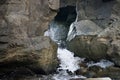 Stones with water and spray, splash. Background