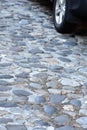 Cobblestone street made from ballast stones from 19th century sailing ships
