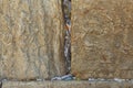 Stones of the western wall with Notes Royalty Free Stock Photo