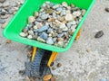 stones in a wheelbarrow in Maramures