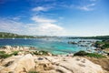 Stones on Zia Culumba Beach. Capo Testa, Sardinia Island, Italy