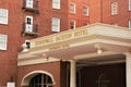 Stonewall Jackson Hotel & Conference Center name on exterior portico