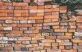 Stonewall from old bricks Royalty Free Stock Photo
