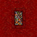 Stonewall Stained Glass Window Seamless Vector