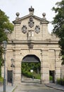 Leopold Gate in Vysehrad Fortress is Baroque from 1669 and is located in Prague, Czech Republic.