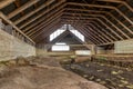 Stong, inside view of the viking-era farmstead longhouse in Iceland in the Thjorsardalur valley Royalty Free Stock Photo