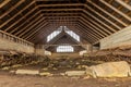 Stong, inside view of the viking-era farmstead longhouse in Iceland in the Thjorsardalur valley Royalty Free Stock Photo