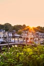 Stonington Harbor Connecticut sunset Royalty Free Stock Photo