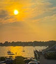 Stonington Harbor sunset in Connecticut Royalty Free Stock Photo