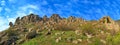 Stony Demerdzhi Mountain panorama (Crimea, Ukraine) Royalty Free Stock Photo