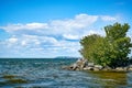 Stony island on a sunny day.