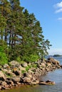 Stony islands in finland gulf Royalty Free Stock Photo