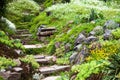 Stony stairs in the green garden Royalty Free Stock Photo