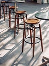 Stool chairs seats outdoor Bar Cafe restaurant Party event Royalty Free Stock Photo